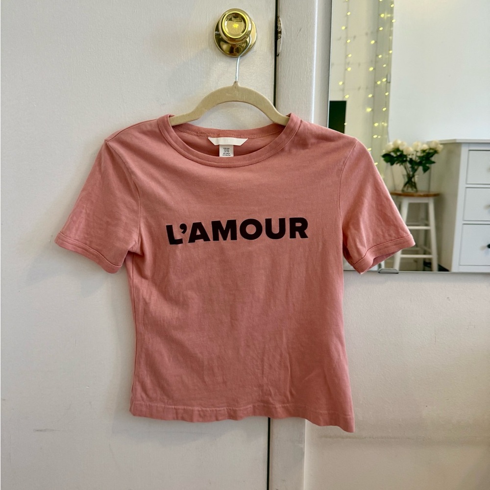 H&M Women's Pink Short Sleeve Tee